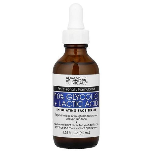 <img alt="Advanced Clinicals, 10% Glycolic + Lactic Acid Serum , 1.75 fl oz (52 ml)" title="Advanced Clinicals, 10% Glycolic + Lactic Acid Serum , 1.75 fl oz (52 ml),810400033412"