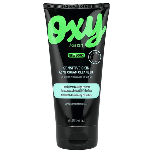 <img alt="Oxy Skin Care, Sensitive Skin Acne Cream Cleanser, 5 fl oz (148 ml)" title="Oxy Skin Care, Sensitive Skin Acne Cream Cleanser, 5 fl oz (148 ml),310742026771"