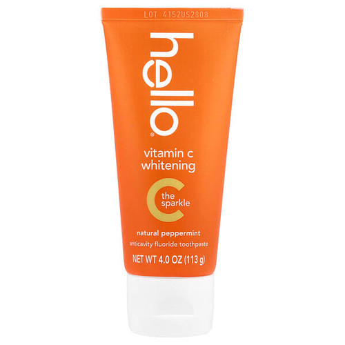<img alt="Hello, Vitamin C Whitening, Anticavity Fluoride Toothpaste, Natural Peppermint, 4 oz (113 g)" title="Hello, Vitamin C Whitening, Anticavity Fluoride Toothpaste, Natural Peppermint, 4 oz (113 g),827854011682"