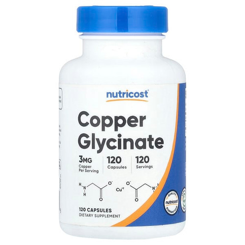 <img alt="Nutricost, Copper Glycinate, 3 mg, 120 Capsules" title="Nutricost, Copper Glycinate, 3 mg, 120 Capsules,810139572398"