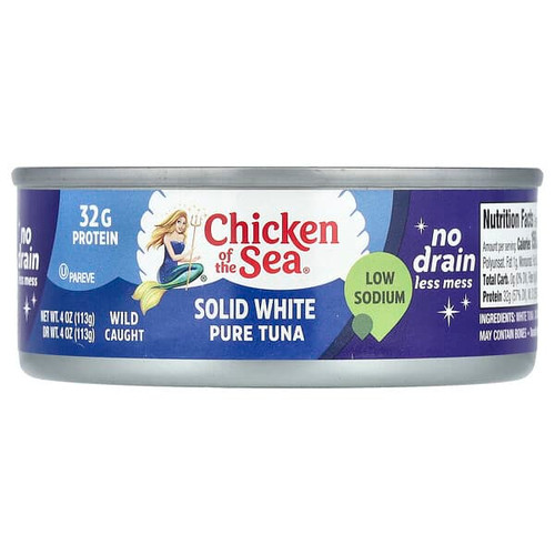 <img alt="3 PACK of Chicken of the Sea, Solid White Pure Tuna, Low Sodium, 4 oz (113 g)" title="3 PACK of Chicken of the Sea, Solid White Pure Tuna, Low Sodium, 4 oz (113 g),048000001474"