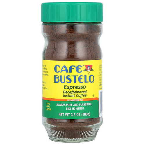 <img alt="Cafe Bustelo, Espresso, Decaffeinated Instant Coffee, 3.5 oz (100 g)" title="Cafe Bustelo, Espresso, Decaffeinated Instant Coffee, 3.5 oz (100 g),074471011056"
