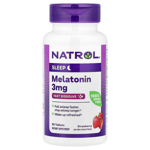 <img alt="Natrol, Melatonin, Fast Dissolve, Strawberry, 3 mg, 90 Tablets" title="Natrol, Melatonin, Fast Dissolve, Strawberry, 3 mg, 90 Tablets,047469060763"