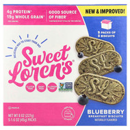 <img alt="Sweet Lorens, Breakfast Biscuits, Blueberry, 5 Packs, 1.6 oz (45 g) Each" title="Sweet Lorens, Breakfast Biscuits, Blueberry, 5 Packs, 1.6 oz (45 g) Each,850010272191"
