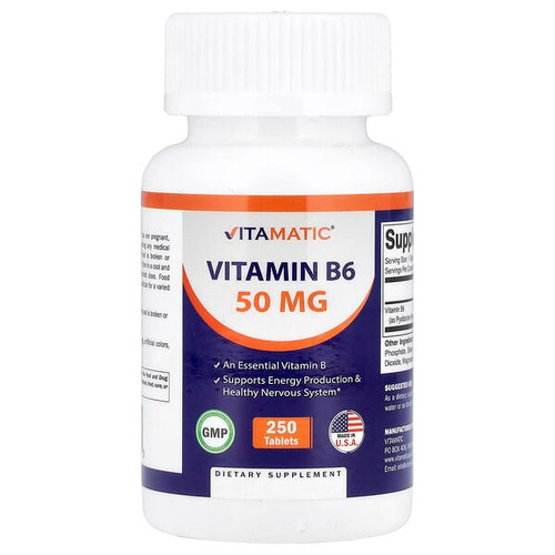 <img alt="Vitamatic, Vitamin B6, 50 mg, 250 Tablets" title="Vitamatic, Vitamin B6, 50 mg, 250 Tablets,810078473343"