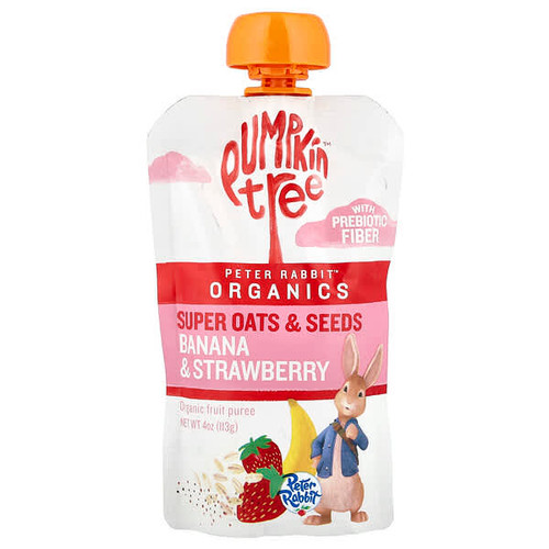<img alt="3 PACK of Pumpkin Tree Organics, Peter Rabbit Organics, Organic Fruit Puree, Super Oats & Seeds, Banana & Strawberry, 4 oz (113 g)" title="3 PACK of Pumpkin Tree Organics, Peter Rabbit Organics, Organic Fruit Puree, Super Oats & Seeds, Banana & Strawberry, 4 oz (113 g),815367010407"