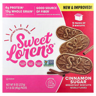 <img alt="Sweet Lorens, Breakfast Biscuits, Cinnamon Sugar, 5 Packs, 1.6 oz (45 g) Each" title="Sweet Lorens, Breakfast Biscuits, Cinnamon Sugar, 5 Packs, 1.6 oz (45 g) Each,850010272214"