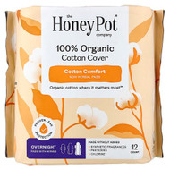 <img alt="The Honey Pot Company, 100% Organic Cotton Cover, Non-Herbal Pads with Wings, Overnight, 12 Count" title="The Honey Pot Company, 100% Organic Cotton Cover, Non-Herbal Pads with Wings, Overnight, 12 Count,851669008780"