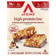 <img alt="Atkins, High Protein Bar, Chocolate Peanut Butter Pretzel, 4 Bars, 1.69 oz (48 g) Each" title="Atkins, High Protein Bar, Chocolate Peanut Butter Pretzel, 4 Bars, 1.69 oz (48 g) Each,637480006033"