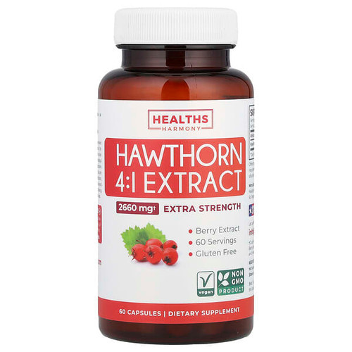 <img alt="Healths Harmony, Hawthorn 4-1 Extract, 665 mg, 60 Capsules" title="Healths Harmony, Hawthorn 4-1 Extract, 665 mg, 60 Capsules,850006500871"