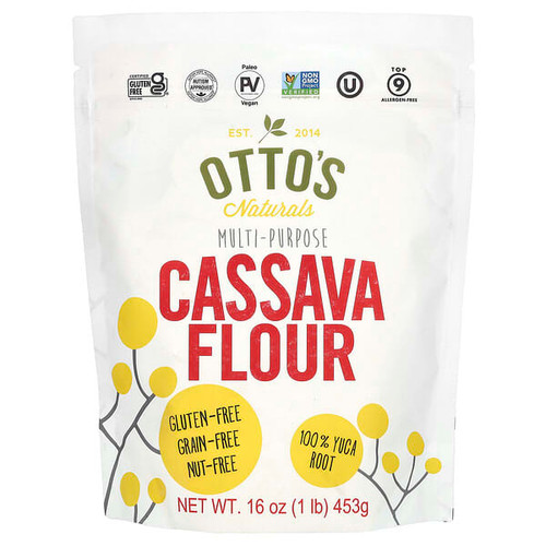 <img alt="Ottos Naturals, Multi-Purpose Cassava Flour, 16 oz (453 g)" title="Ottos Naturals, Multi-Purpose Cassava Flour, 16 oz (453 g),866453000062"