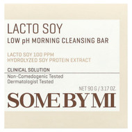 <img alt="SOME BY MI, Lacto Soy, Low pH Morning Cleansing Bar, 3.17 oz (90 g)" title="SOME BY MI, Lacto Soy, Low pH Morning Cleansing Bar, 3.17 oz (90 g),8809647393603"