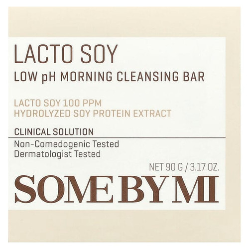 <img alt="SOME BY MI, Lacto Soy, Low pH Morning Cleansing Bar, 3.17 oz (90 g)" title="SOME BY MI, Lacto Soy, Low pH Morning Cleansing Bar, 3.17 oz (90 g),8809647393603"