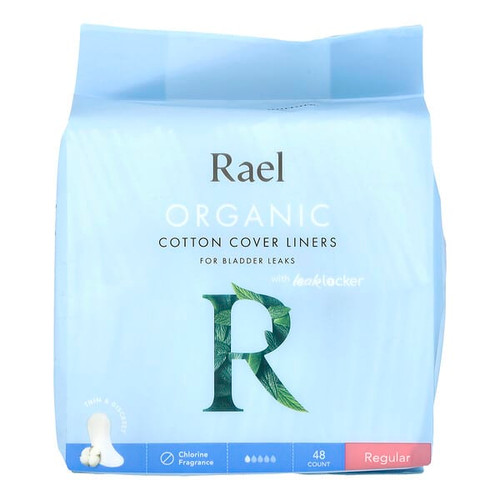 <img alt="Rael, Organic Cotton Cover Liners, For Bladder Leaks, Regular, 48 Count" title="Rael, Organic Cotton Cover Liners, For Bladder Leaks, Regular, 48 Count,810027130778"