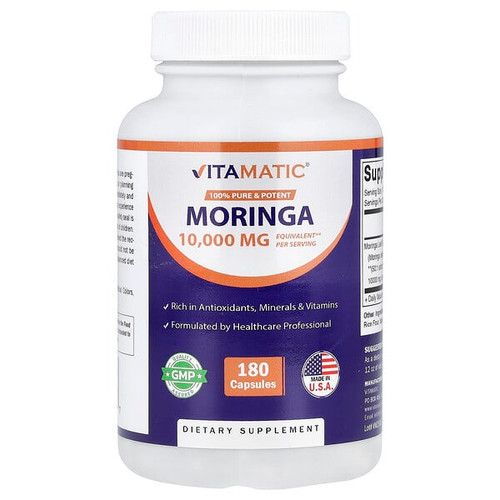 <img alt="Vitamatic, Moringa, 10,000 mg, 180 Capsules" title="Vitamatic, Moringa, 10,000 mg, 180 Capsules,810078475477"