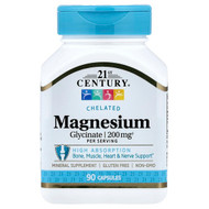 <img alt="21st Century, Chelated Magnesium Glycinate, 90 Capsules, (100 mg per Capsule)" title="21st Century, Chelated Magnesium Glycinate, 90 Capsules, (100 mg per Capsule),740985280645"