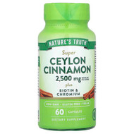 <img alt="Natures Truth, Super Ceylon Cinnamon Plus Biotin & Chromium, 60 Capsules" title="Natures Truth, Super Ceylon Cinnamon Plus Biotin & Chromium, 60 Capsules,840093101174"