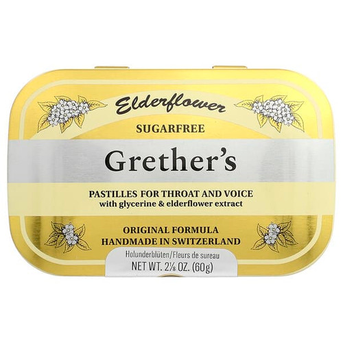 <img alt="Grethers Pastilles, For Throat and Voice, Sugar Free, Elderflower, 24 Pastilles" title="Grethers Pastilles, For Throat and Voice, Sugar Free, Elderflower, 24 Pastilles,364031000508"