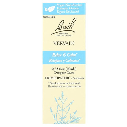 <img alt="Bach, Original Flower Remedies, Vervain, 0.35 fl oz (10 ml)" title="Bach, Original Flower Remedies, Vervain, 0.35 fl oz (10 ml),741273402183"