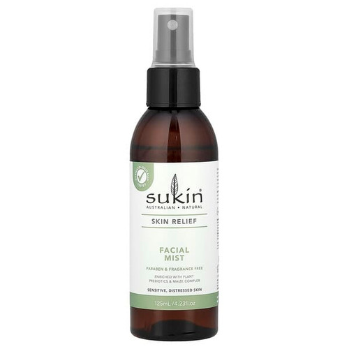 <img alt="Sukin, Skin Relief, Facial Mist, Sensitive, Distressed Skin, Fragrance Free, 4.23 fl oz (125 ml)" title="Sukin, Skin Relief, Facial Mist, Sensitive, Distressed Skin, Fragrance Free, 4.23 fl oz (125 ml),9327693010637"