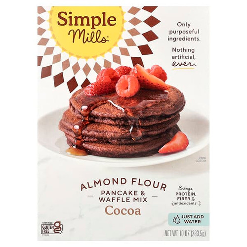 <img alt="Simple Mills, Almond Flour Pancake & Waffle Mix, Cocoa, 10 oz (283.5 g)" title="Simple Mills, Almond Flour Pancake & Waffle Mix, Cocoa, 10 oz (283.5 g),810021671864"