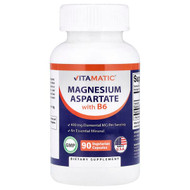 <img alt="Vitamatic, Magnesium Aspartate with B6, 90 Vegetarian Capsules" title="Vitamatic, Magnesium Aspartate with B6, 90 Vegetarian Capsules,810078474005"