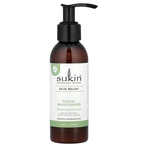 <img alt="Sukin, Skin Relief, Facial Moisturiser, Sensitive, Distressed Skin, Fragrance Free, 4.23 fl oz (125 ml)" title="Sukin, Skin Relief, Facial Moisturiser, Sensitive, Distressed Skin, Fragrance Free, 4.23 fl oz (125 ml),9327693010620"
