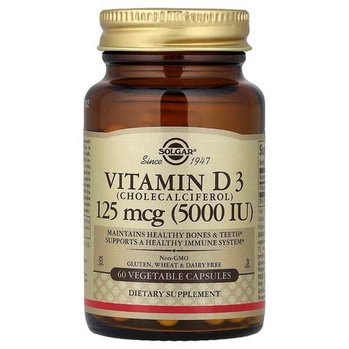 <img alt="Solgar, Vitamin D3, 125 mcg (5,000 IU), 60 Vegetable Capsules" title="Solgar, Vitamin D3, 125 mcg (5,000 IU), 60 Vegetable Capsules,033984033122"