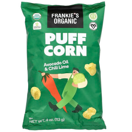 <img alt="Frankies Organic, Puff Corn, Avocado Oil & Chili Lime, 4 oz (113 g)" title="Frankies Organic, Puff Corn, Avocado Oil & Chili Lime, 4 oz (113 g),816929000218"