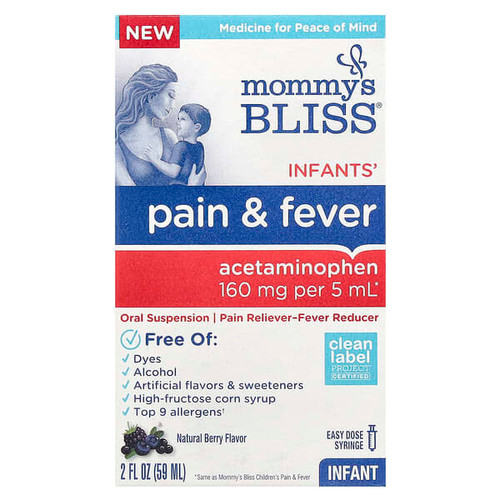 <img alt="Mommys Bliss, Infants Pain & Fever, Natural Berry, 160 mg , 2 fl oz (59 ml)" title="Mommys Bliss, Infants Pain & Fever, Natural Berry, 160 mg , 2 fl oz (59 ml),679234058936"