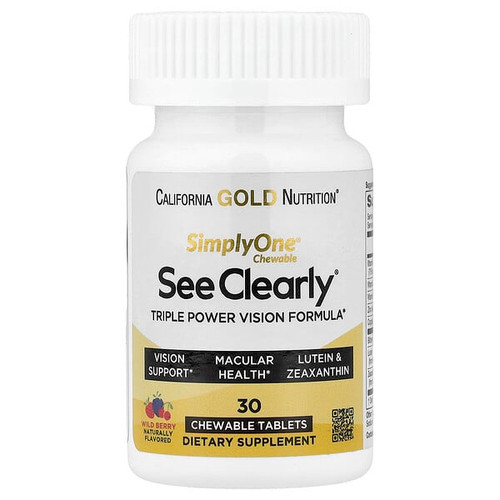 <img alt="California Gold Nutrition, SimplyOne, See Clearly, Triple Power Vision Formula with Lutein, Zeaxanthin, Vitamins, Minerals and Botanical Extracts, Wild Berry , 30 Chewable Tablets" title="California Gold Nutrition, SimplyOne, See Clearly, Triple Power Vision Formula with Lutein, Zeaxanthin, Vitamins, Minerals and Botanical Extracts, Wild Berry , 30 Chewable Tablets,033739002649"
