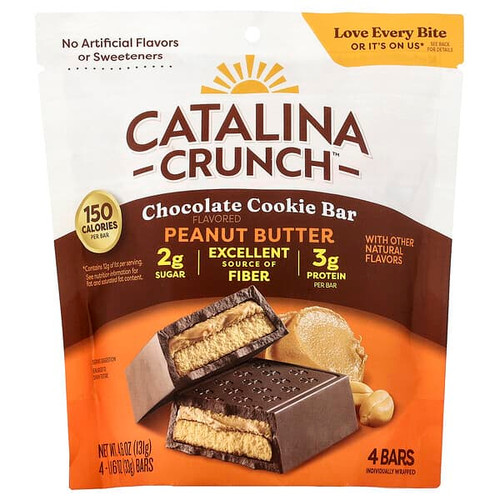 <img alt="Catalina Crunch, Chocolate Cookie Bar, Peanut Butter, 4 Bars, 1.16 oz (33 g) Each" title="Catalina Crunch, Chocolate Cookie Bar, Peanut Butter, 4 Bars, 1.16 oz (33 g) Each,850044112760"