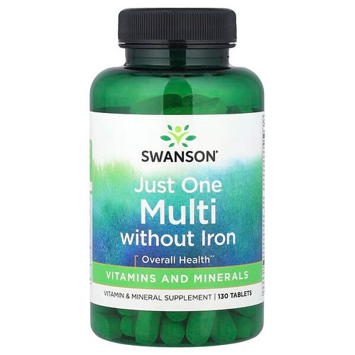 <img alt="Swanson Vitamins, Just One Complete Multi Without Iron, 130 Tablets" title="Swanson Vitamins, Just One Complete Multi Without Iron, 130 Tablets,087614018324"