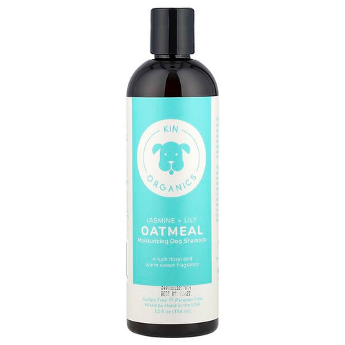 <img alt="Kin+Kind, Organic Oatmeal Moisturizing Dog Shampoo, Jasmine + Lily, 12 fl oz (354 ml)" title="Kin+Kind, Organic Oatmeal Moisturizing Dog Shampoo, Jasmine + Lily, 12 fl oz (354 ml),854362006480"