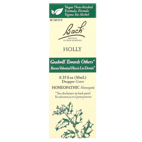 <img alt="Bach, Original Flower Remedies, Holly, 0.35 fl oz (10 ml)" title="Bach, Original Flower Remedies, Holly, 0.35 fl oz (10 ml),741273401704"