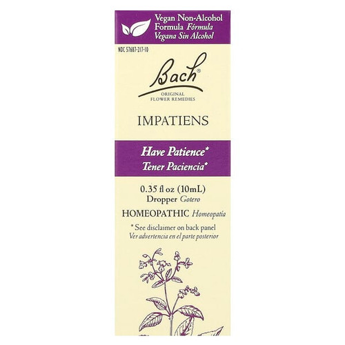 <img alt="Bach, Original Flower Remedies, Impatiens, 0.35 fl oz (10 ml)" title="Bach, Original Flower Remedies, Impatiens, 0.35 fl oz (10 ml),741273401797"