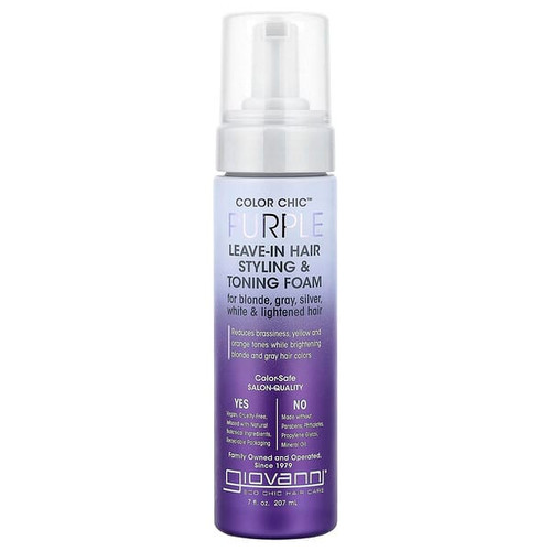 <img alt="Giovanni, Color Chic, Purple Leave-In Hair Styling & Toning Foam, 7 fl oz (207 ml)" title="Giovanni, Color Chic, Purple Leave-In Hair Styling & Toning Foam, 7 fl oz (207 ml),716237189851"