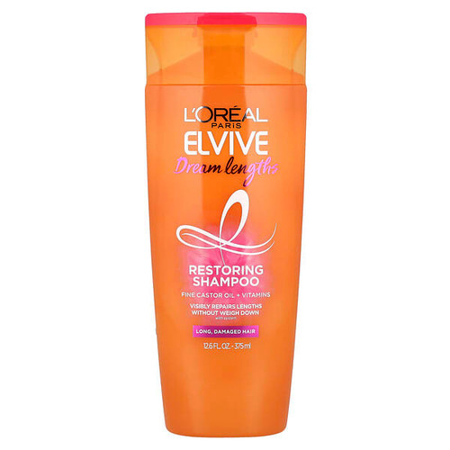 <img alt="LOreal, Elvive, Dream Lengths, Restoring Shampoo, Long, Damaged Hair, 12.6 fl oz (375 ml)" title="LOreal, Elvive, Dream Lengths, Restoring Shampoo, Long, Damaged Hair, 12.6 fl oz (375 ml),071249383612"