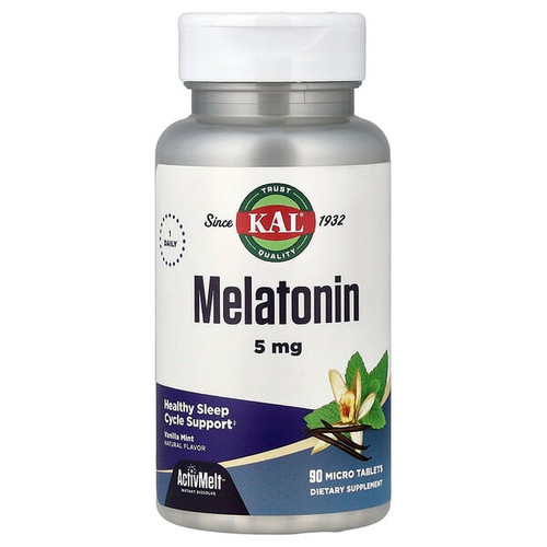 <img alt="KAL, Melatonin, Vanilla Mint, 90 Micro Tablets" title="KAL, Melatonin, Vanilla Mint, 90 Micro Tablets,021245746713"