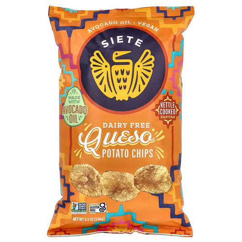 <img alt="Siete, Potato Chips, Queso, 5.5 oz (156 g)" title="Siete, Potato Chips, Queso, 5.5 oz (156 g),853986008092"