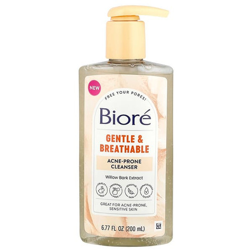 <img alt="Biore, Gentle & Breathable Acne-Prone Cleanser, Fragrance Free, 6.77 fl oz (200 ml)" title="Biore, Gentle & Breathable Acne-Prone Cleanser, Fragrance Free, 6.77 fl oz (200 ml),019100289437"