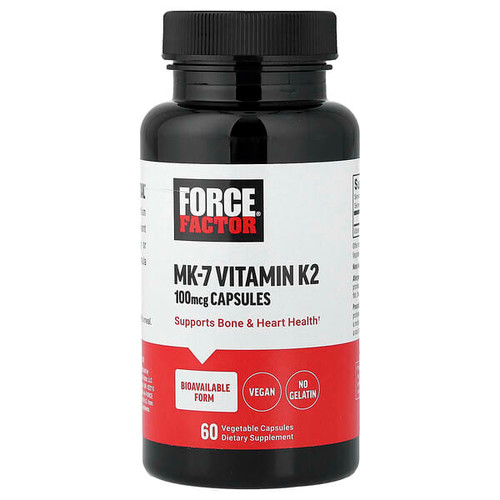 <img alt="Force Factor, MK-7 Vitamin K2, 100 mcg, 60 Vegetable Capsules" title="Force Factor, MK-7 Vitamin K2, 100 mcg, 60 Vegetable Capsules,810126660480"