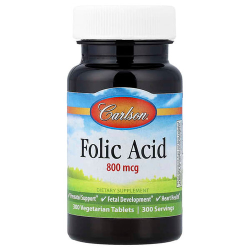 <img alt="Carlson, Folic Acid, 800 mcg, 300 Vegetarian Tablets" title="Carlson, Folic Acid, 800 mcg, 300 Vegetarian Tablets,088395026638"