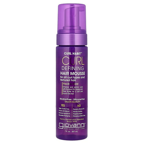 <img alt="Giovanni, Curl Habit, Defining Hair Mousse, For All Curl Types and Textured Hair, 7 fl oz (207 ml)" title="Giovanni, Curl Habit, Defining Hair Mousse, For All Curl Types and Textured Hair, 7 fl oz (207 ml),716237188731"