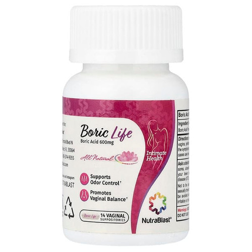 <img alt="NutraBlast, Boric Life, Boric Acid, 600 mg, 14 Vaginal Suppositories" title="NutraBlast, Boric Life, Boric Acid, 600 mg, 14 Vaginal Suppositories,850020598397"