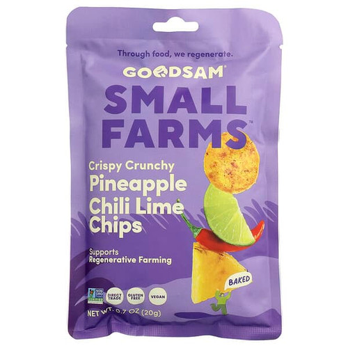 <img alt="3 PACK of GoodSam, Small Farms, Crispy Crunchy Chips, Pineapple Chili Lime, 0.7 oz (20 g)" title="3 PACK of GoodSam, Small Farms, Crispy Crunchy Chips, Pineapple Chili Lime, 0.7 oz (20 g),850014333584"