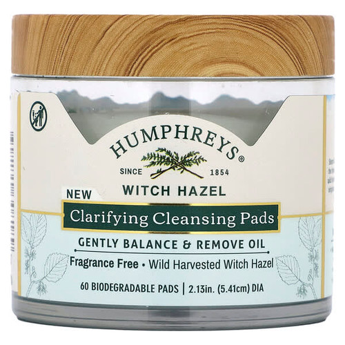 <img alt="Humphreys, Witch Hazel, Clarifying Cleansing Pads, Fragrance Free, 60 Biodegradable Pads" title="Humphreys, Witch Hazel, Clarifying Cleansing Pads, Fragrance Free, 60 Biodegradable Pads,302190308189"