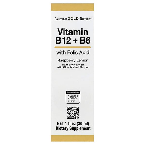 <img alt="California Gold Nutrition, Vitamin B12 as Cyanocobalamin with Vitamin B6 and Folic Acid, Raspberry Lemon, 1 fl oz (30 ml)" title="California Gold Nutrition, Vitamin B12 as Cyanocobalamin with Vitamin B6 and Folic Acid, Raspberry Lemon, 1 fl oz (30 ml),898220021994"