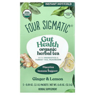 <img alt="Four Sigmatic, Gut Health, Organic Herbal Tea With Probiotics & Turkey Tail Mushroom, Ginger & Lemon, Caffeine Free, 5 Packets, 0.09 oz (2.5 g) Each" title="Four Sigmatic, Gut Health, Organic Herbal Tea With Probiotics & Turkey Tail Mushroom, Ginger & Lemon, Caffeine Free, 5 Packets, 0.09 oz (2.5 g) Each,816897025473"