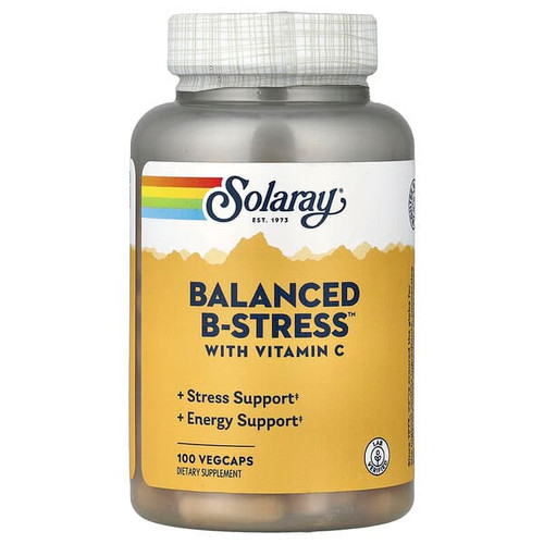 <img alt="Solaray, Balanced B-Stress with Vitamin C, 100 VegCaps" title="Solaray, Balanced B-Stress with Vitamin C, 100 VegCaps,076280042153"